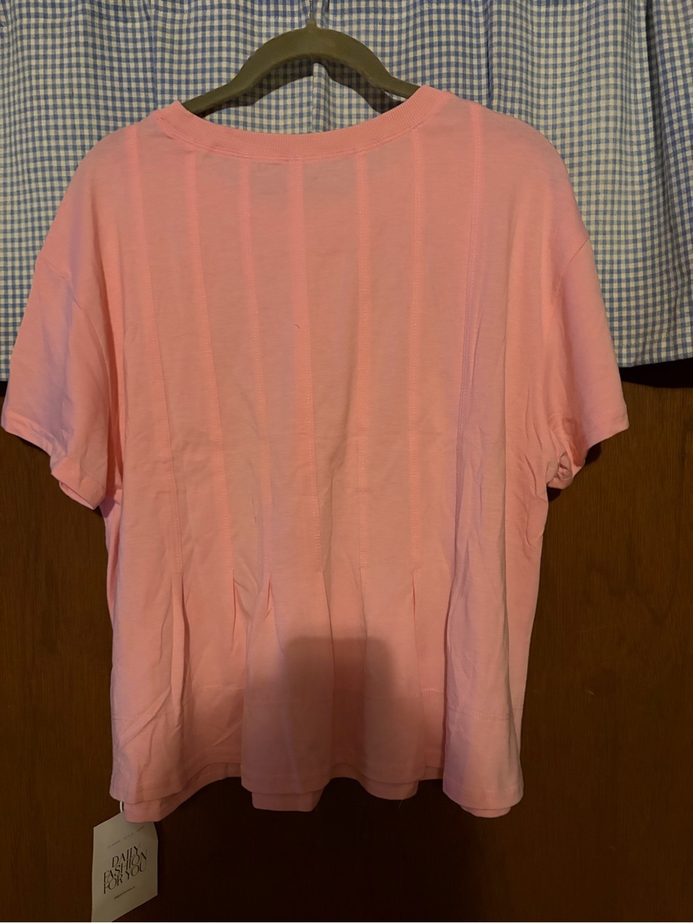 Feminine pink top with soft pleats